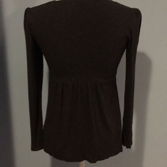 Veronique Maternity Heather Grey Log Sleeve Top - Picture 4 of 5